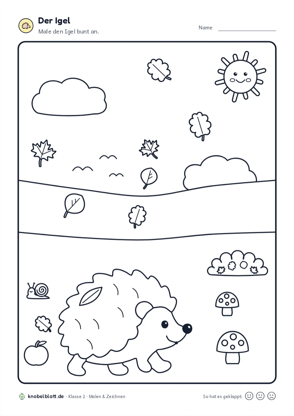 Igel Ausmalbilder zum Ausdrucken