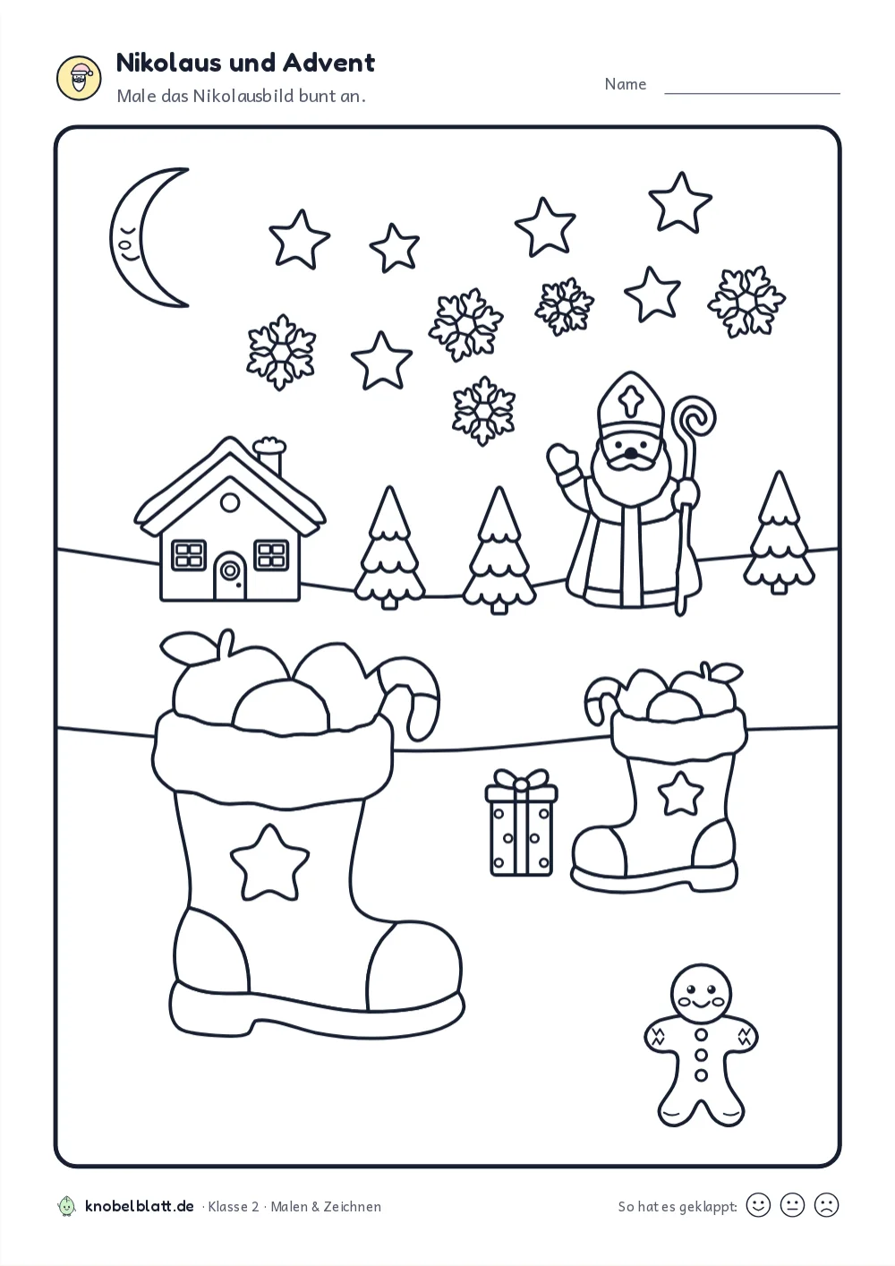 Ausmalbilder Nikolaus und Advent