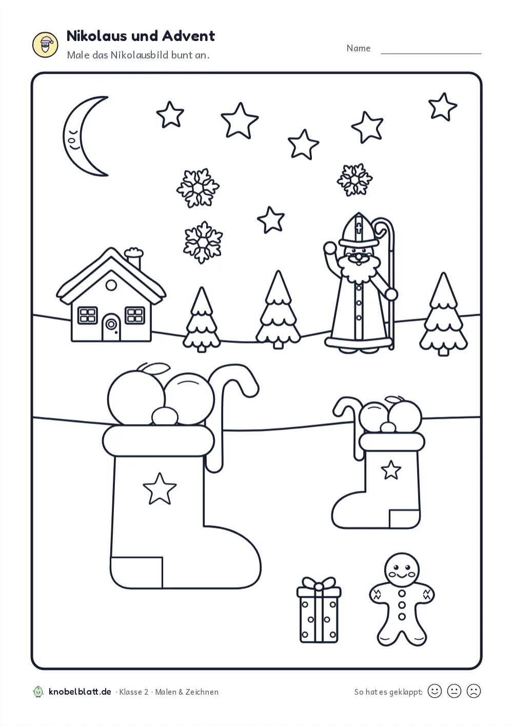 Ausmalbilder Nikolaus und Advent