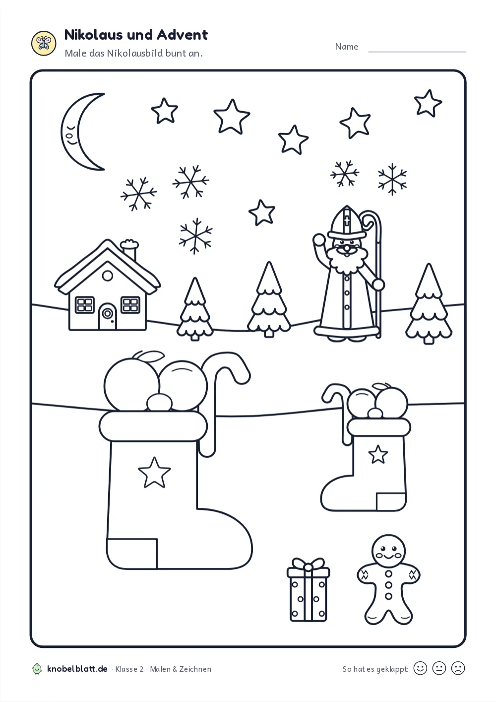 Ausmalbilder Nikolaus und Advent