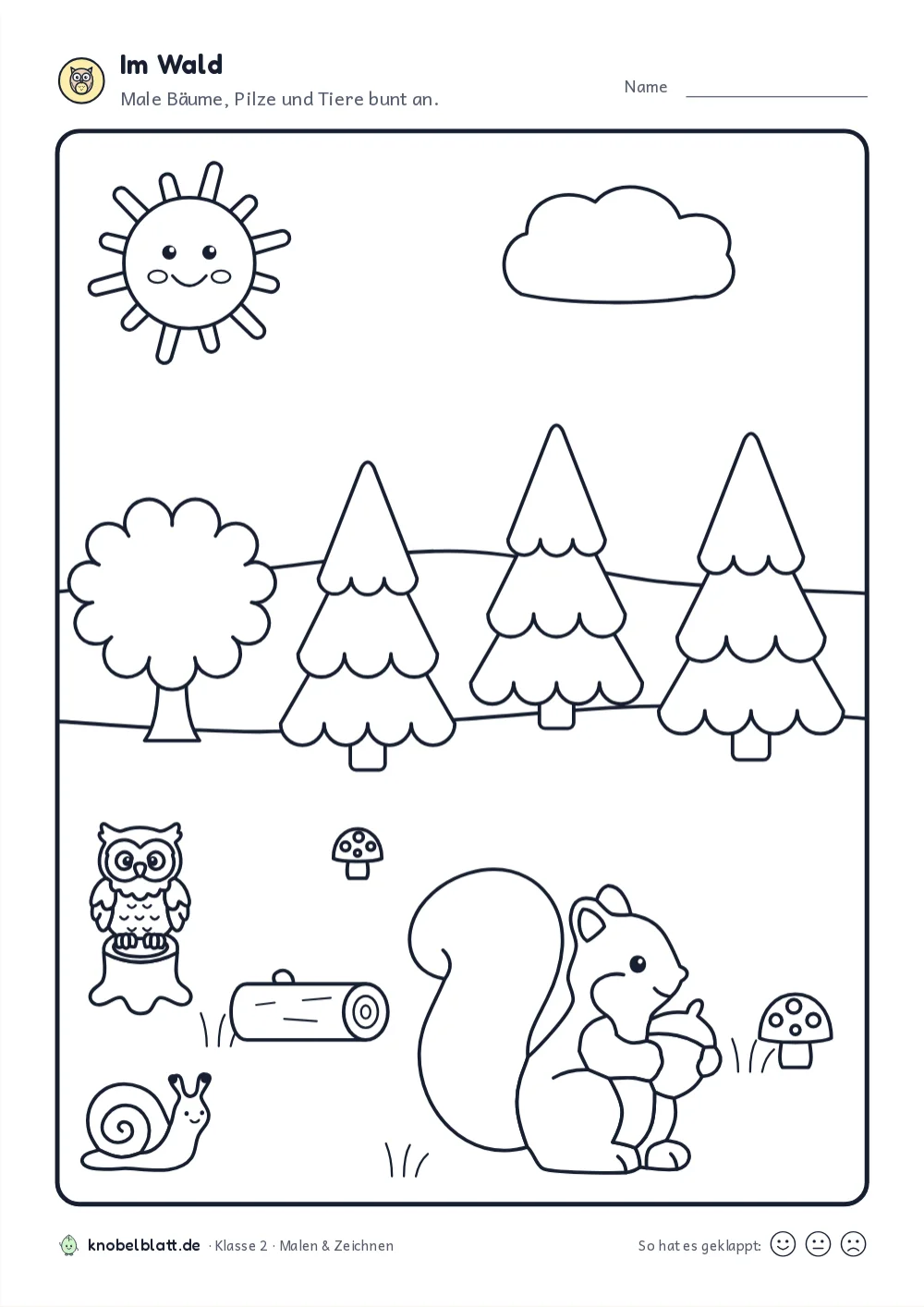 Ausmalbilder Wald und Waldtiere