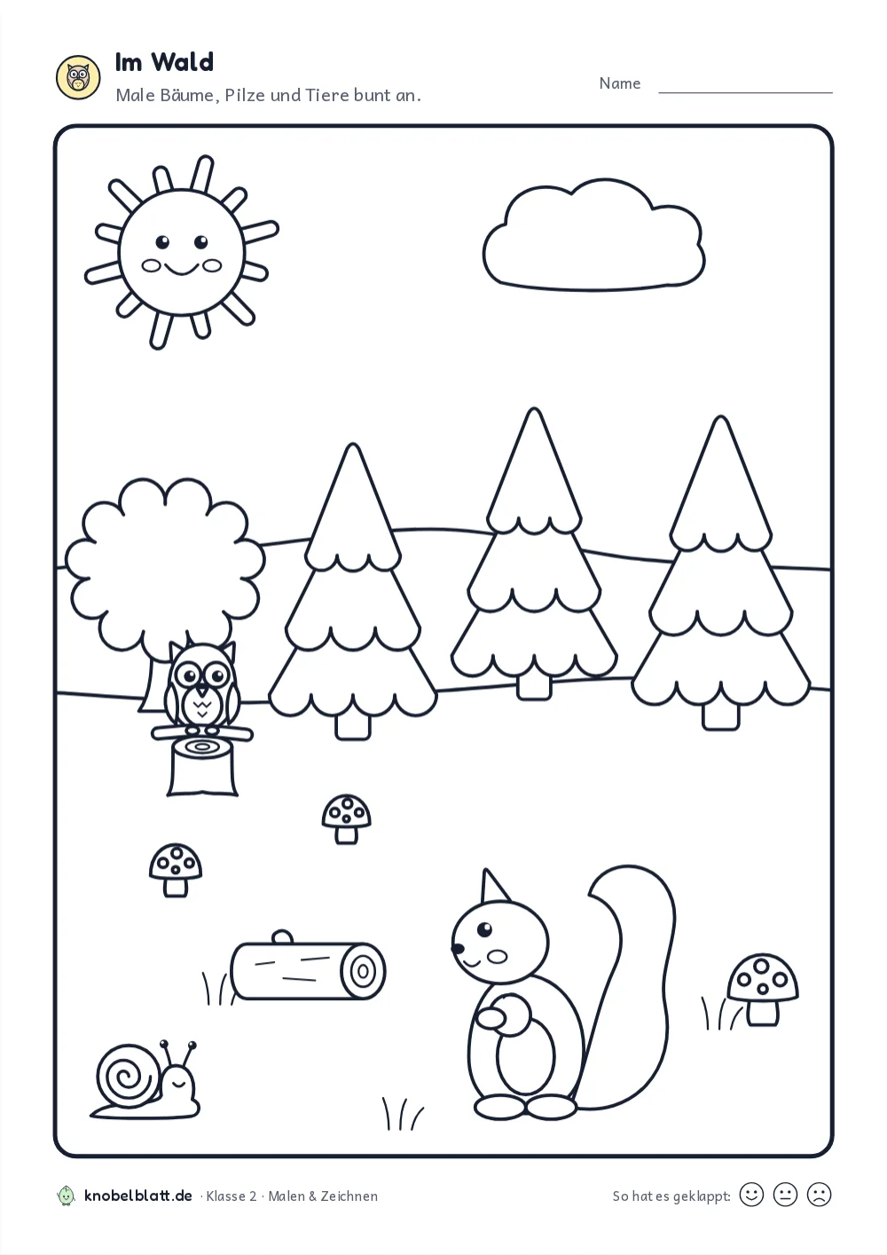 Ausmalbilder Wald und Waldtiere