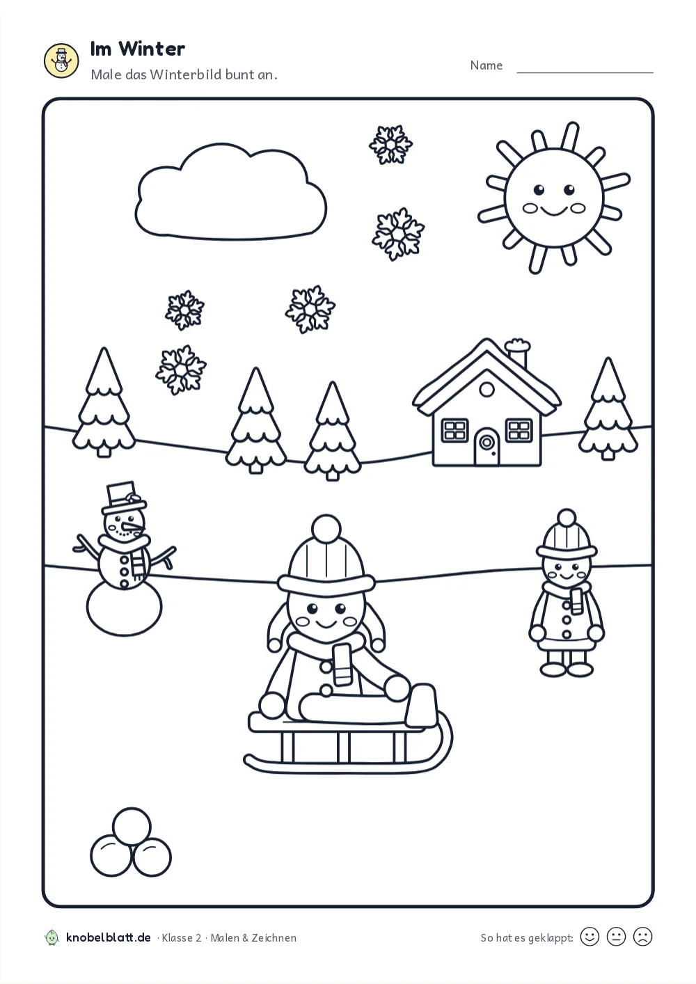 Ausmalbilder Winter zum Ausdrucken