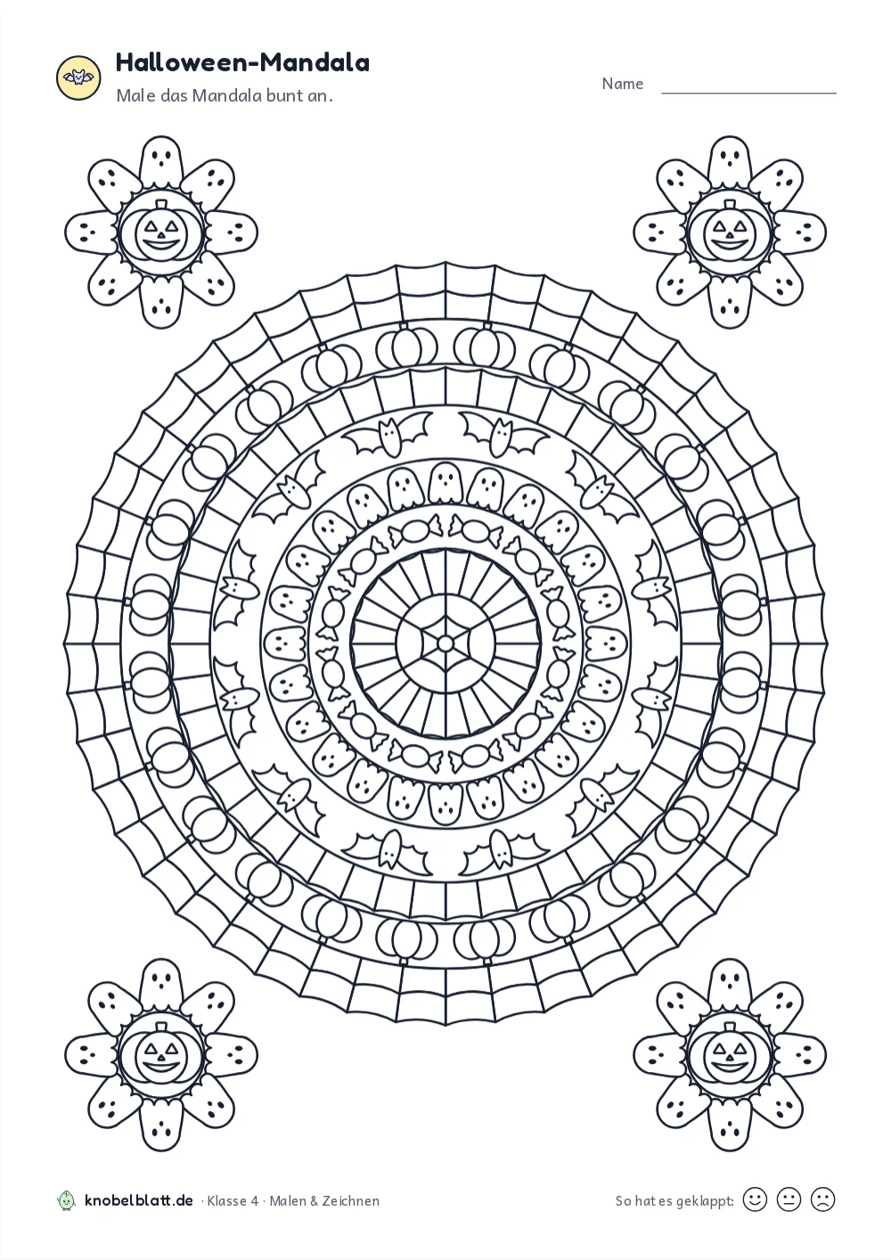 Mandala Halloween zum Ausdrucken