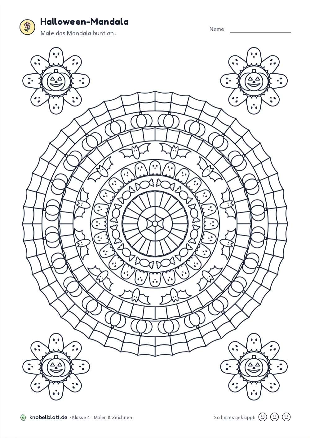Mandala Halloween zum Ausdrucken