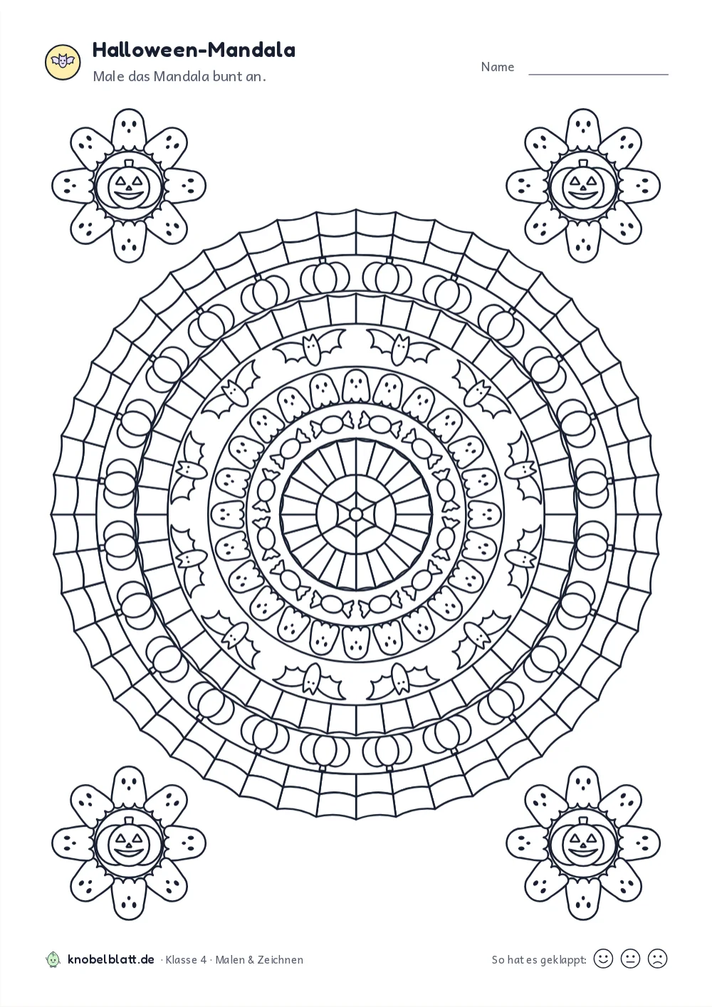 Mandala Halloween zum Ausdrucken