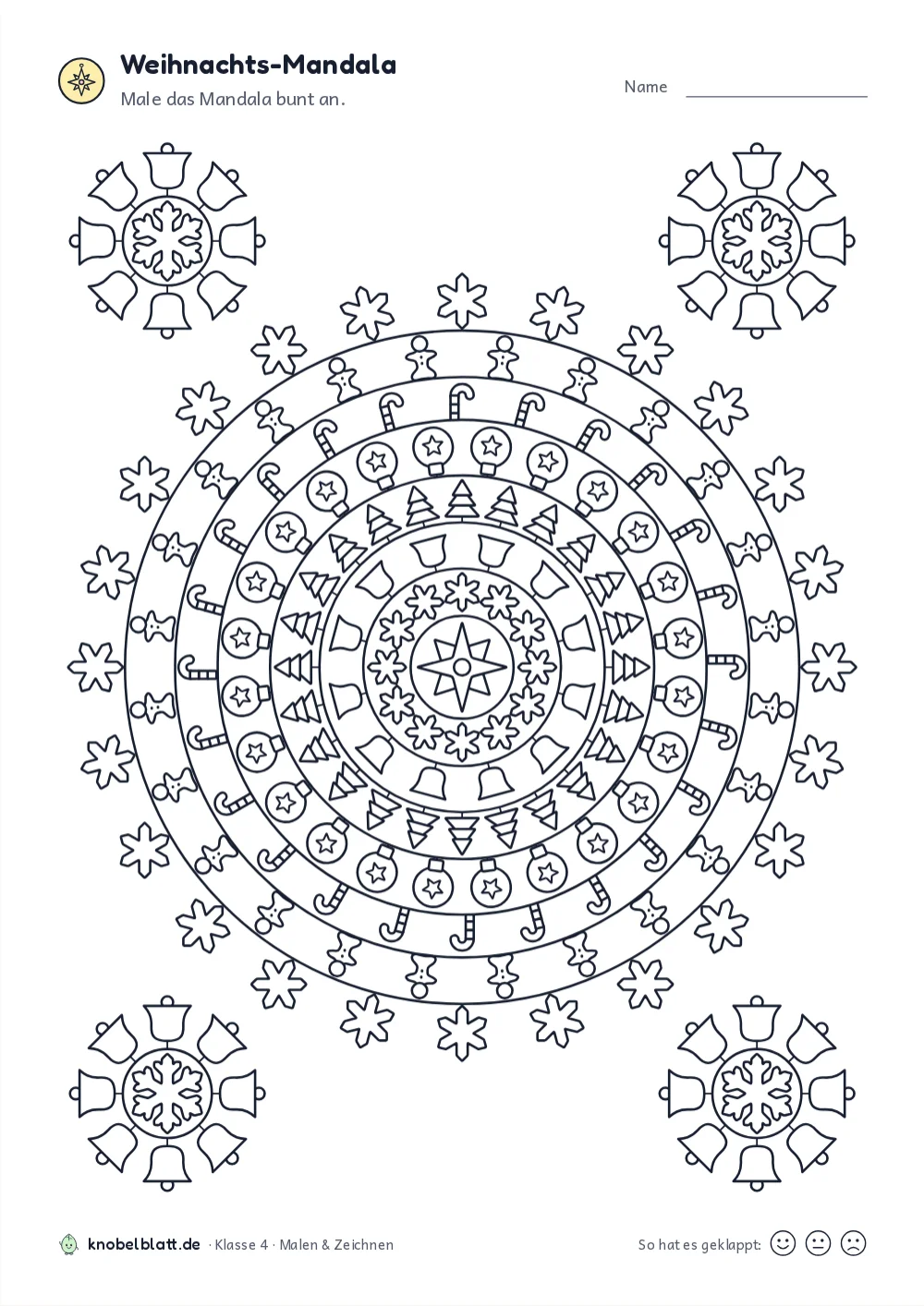 Mandala Weihnachten zum Ausdrucken