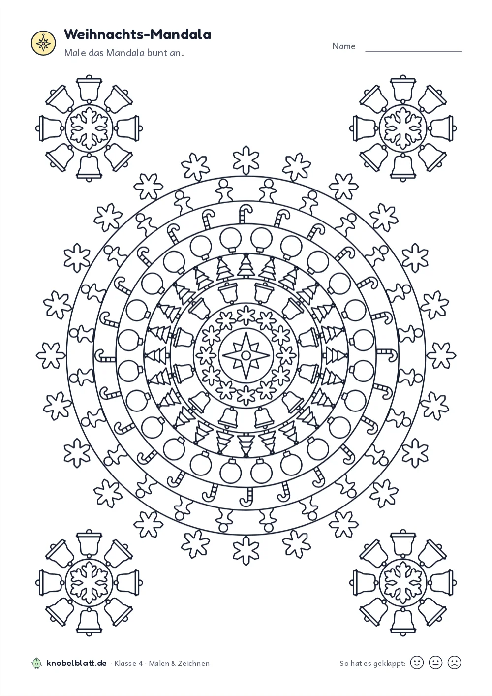 Mandala Weihnachten zum Ausdrucken