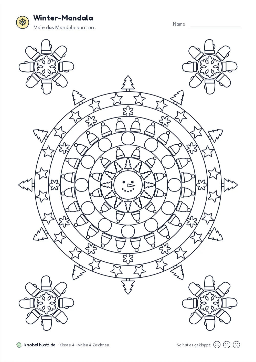 Mandala Winter zum Ausdrucken